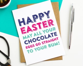 Happy Easter Chocolate Eggs Funny Easter Greetings Card